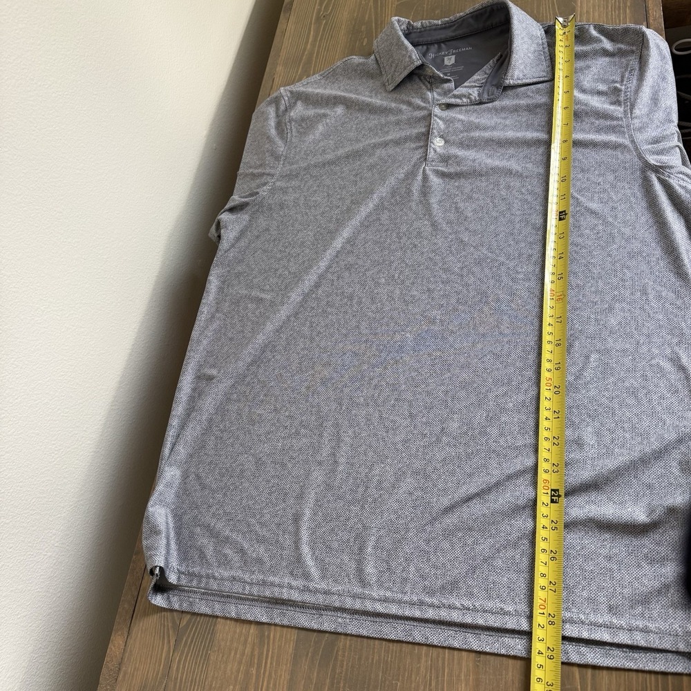 Hickey Freeman Men's Medium Grey Short Sleeve Golf Performance Polo Collar Shirt - Picture 7 of 7